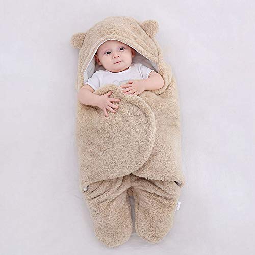 AOAPO Saco de dormir para bebé ultrasuave y esponjoso de forro polar recién nacido, manta de recepción para niños y niñas
