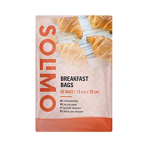 Marca Amazon - Solimo Bolsas para Desayuno - 60 bolsas de papel (19 cm x 20 cm)