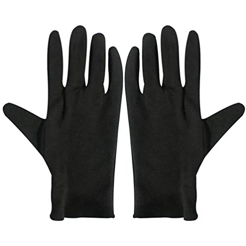 Minkissy 12 pares de guantes de algodón antipolvo, guantes de trabajo industriales, guantes hidratantes para las manos para el trabajo, talla M (negro)