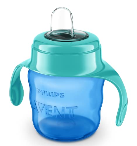 Philips Avent SCF551/05 - Vaso con boquilla de silicona para niño, válvula antigoteo, sin BPA, para 6 meses, 200 ml, color verde