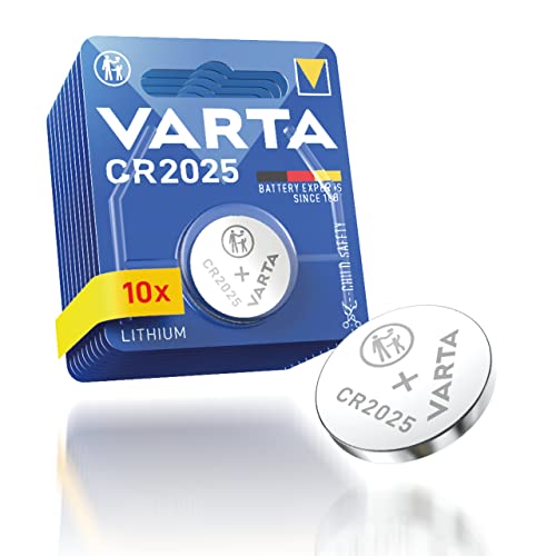 VARTA CR 2025 - Pack de 10 Pilas (Litio, 3V, 157 mAh)