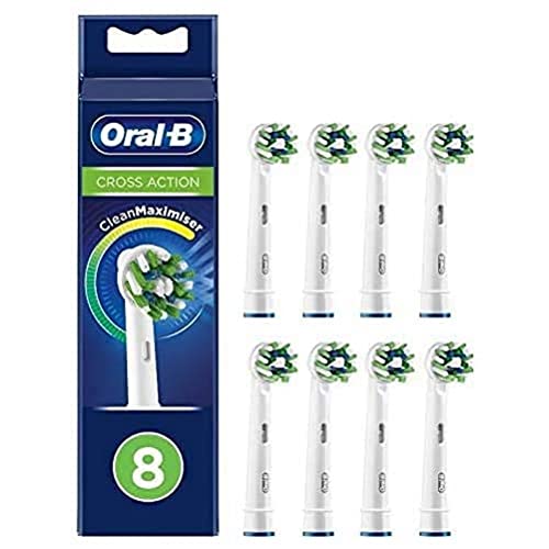 Oral-B Braun Crossaction - Cabezales Para Cepillo De Dientes Eléctrico Con Cerdas Cleanmaxi (8 Unidades), One size