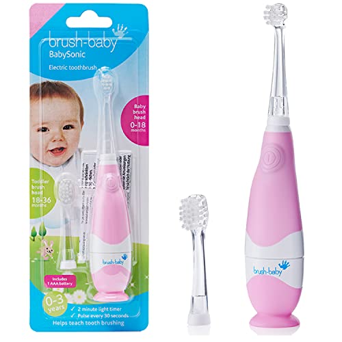 Brush-BabyCepillo de dientes eléctrico Brush-Baby BabySonic para 0-36 meses (Rosado)