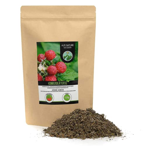 Té de hojas de frambuesa (125g), hojas de frambuesa cortadas, suavemente secadas, 100% puras y naturales para la preparación de té, té de hierbas