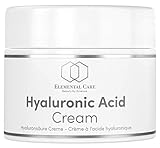 Crema Facial de Acido Hialuronico Vegano 50ml - Crema Antiarrugas para Mujer y el Contorno de Ojos con Vitamina E - Cosmetica Natural