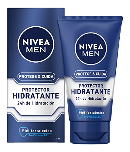 NIVEA MEN Protege & Cuida Protector Hidratante (1 x 75 ml), crema facial hidratante para el cuidado de la piel seca, protector facial para hombre
