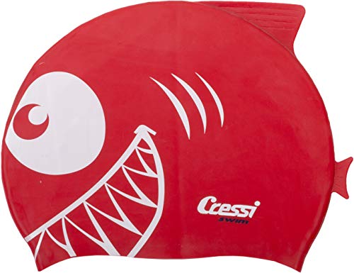 Cressi Silicone Kids Cap Shark Gorro de Baño, Unisex niños, Rojo, Uni