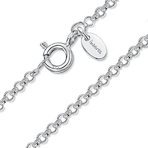 Amberta® Joyería - Collar - Fina Plata De Ley 925 - Cadena de Rolo - 1 mm - 40 45 50 55 60 70 cm (70cm)