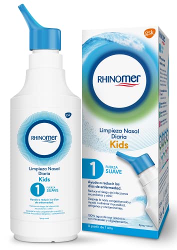 Rhinomer, Spray Nasal 100% Agua de Mar, Fuerza Suave 1, para Adultos y Niños a partir de 1 Año, 135 ml