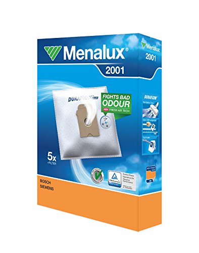 Menalux 2001 - Pack de 5 bolsas sintéticas y 1 filtro para aspiradoras Bosch Arriva, Siemens y Ufesa AS y Mousy