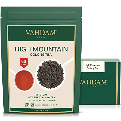 VAHDAM, Hojas de Té Oolong de alta montaña de Himalaya (50 tazas) Té de hojas sueltas de té de natural | 100g