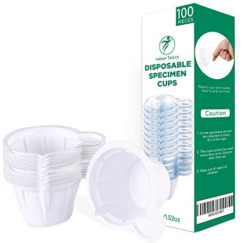 100 vasos de orina vasos de plástico para recolección de orina vasos de muestra de orina desechables para prueba de embarazo, 45 ml