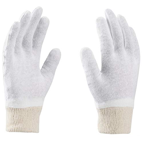 Guantes de algodón, SOFT, guantes médicos, guantes cosméticos, blanco, agradable y delicado para las manos (8 (12 pares), Blanco)