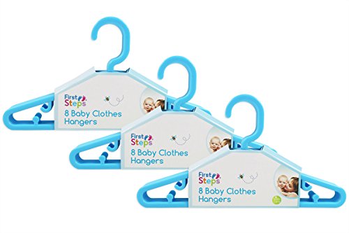 First Steps - Paquete de perchas para ropa de bebé (8, 16, 24 o 32 unidades), color rosa, blanco o azul rosa azul Talla:pack de 24