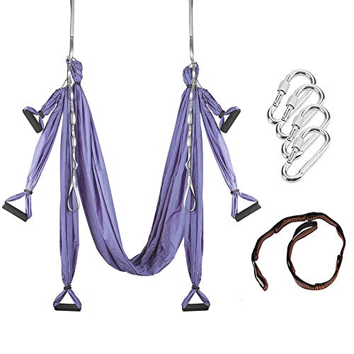 MQSS Aerial Trapeze Yoga Swing - Hamaca de Yoga/Honda/Herramienta de inversión Gym Strength Antigravity Yoga Hammock - Equipo de Ejercicio de inversión Trapeze Sling Purple