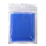 Paquete de 200 cepillos microaplicadores para extensiones de pestañas cepillo de pestañas para maquillaje y limpieza (azul)