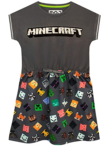 Minecraft Vestido para niñas Gris 6-7 Años