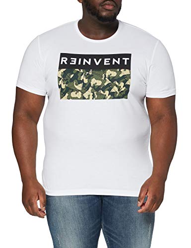 s.Oliver 13.903.32.3990 - Camiseta Slim Fit para Hombre, Blanco (White 0100) Large