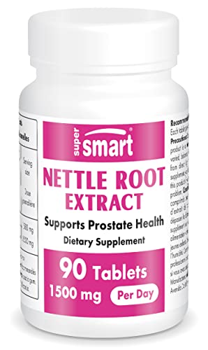 Supersmart - Nettle Root Extract 500 mg – Extracto de Raíz de Ortiga – Apoya a un Tracto Urinario Saludable – Suplemento para la Próstata para Hombre | No OMG – 90 Tabletas