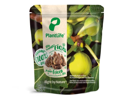 PlantLife Higos orgánicos 1kg – Frutas crudas, extra grandes, secadas al sol y sin tratar