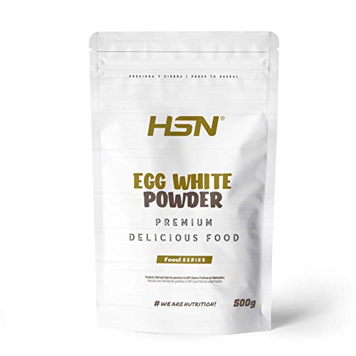 Albúmina de Huevo en Polvo de HSN | Sabor Natural 500 g = 17 Tomas por Envase | Proteína de Claras Deshidratadas de Gallinas no Enjauladas | No-GMO, Vegetariano, Sin Lactosa