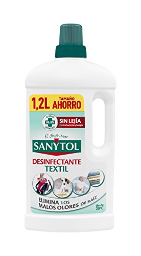 Sanytol - Desinfectante Textil para todo tipo de ropa, Elimina el 99,9% de Gérmenes y Malos Olores, Perfume Limón - 1,2L