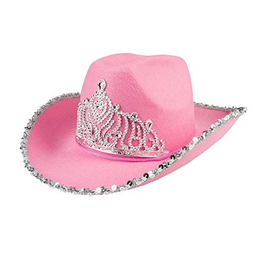 Boland 04392 - Sombrero de cowgirl Glimmer para adultos, color rosa, talla única