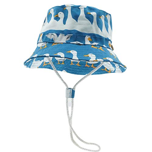 Happy Cherry - Sombrero Pescador para Bebé Niños Niñas Verano Infantil Gorra Protectora del Sol Cartoon para Playa Vacaciones Bucket Hat Estampado de Pato Azul - 50cm(18-36 Meses)