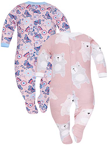 Sibinulo Nino Nina Pijama Bebé Pelele de ABS Pack de 2 Koala Rosa Prado Rosa 80(9-12 Meses)