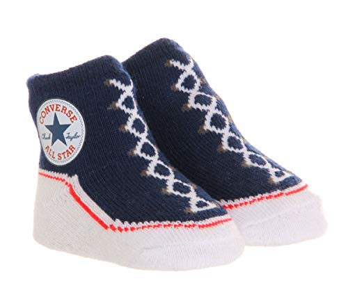 Converse Baby Söckchen Baby Schuhe 008 Navy 1 x Blau und 1 x Weiß 2er Pack, OneSize:OneSize