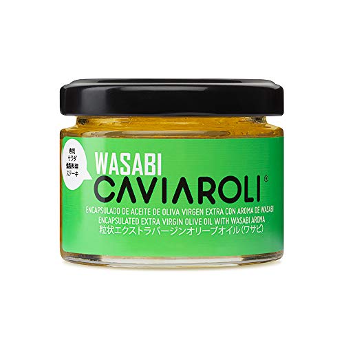 Caviaroli - Encapsulado de Aceite de Oliva Virgen Extra con Aroma de Wasabi - Perlas de Aceite Gourmet para Aliño o Decoración - 50 g