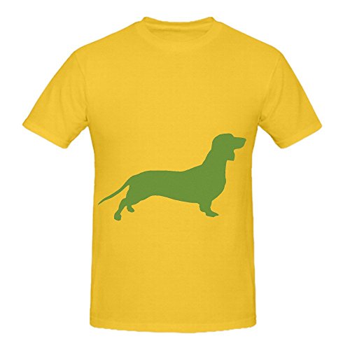 Verde de perro salchicha Art Hombres o cuello algodón T Shirt