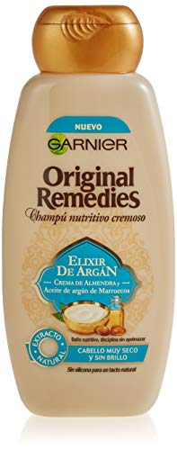 Garnier Original Remedies - Champú Nutritivo Cremoso Elixir de Argán para Pelo Muy Seco y Sin Brillo - 300 ml