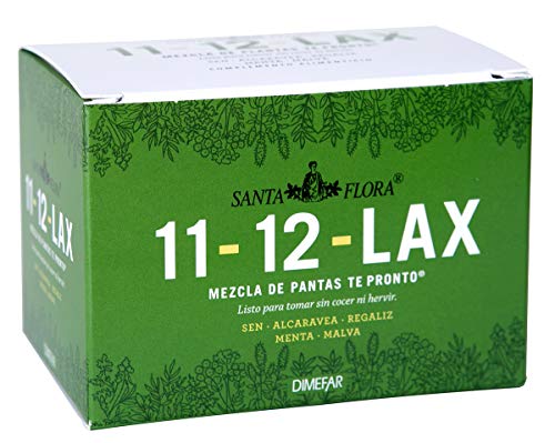 DIMEFAR - Santa Flora 11-12 Lax Bote - Regulador Intestinal - Sen + Alcaravea + Regaliz + Menta + Malva, 25 Sobres | Regulador Intestinal