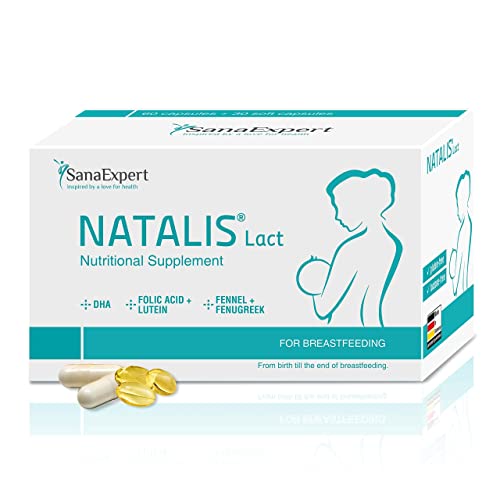 SanaExpert Natalis Lact | Suplemento para la lactancia con DHA, ácido fólico, hinojo y alholva (90 cápsulas).