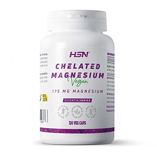 Bisglicinato de Magnesio de HSN | 350 mg = 2 Cápsulas Diarias | Suministro 2 Meses | 100% Magnesio Glicinato de Magnesio Alta Biodisponibilidad y Absorción | No-GMO, Vegano, Sin Gluten
