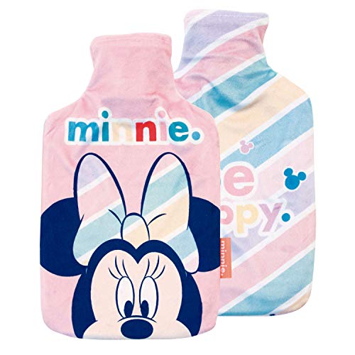 ARDITEX WD13227 Botella de Agua Caliente con Funda Textil de Disney-Minnie