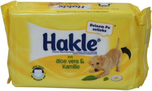 Hakle 45231 - Papel higiénico húmedo con aloe vera y manzanilla, 42 unidades, color blanco