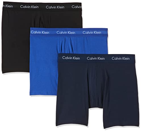 Calvin Klein 3p Trunk Bóxer, Black Blueshadow Cobaltwater DTM WB, L (Pack de 3) para Hombre