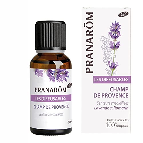 Pranarôm Champ de Provence - Perfume de ambiente, ecológico, Aceites esenciales ,para difusión, de Lavanda y Romero, aroma soleado, 30 ml