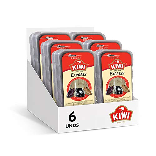 Kiwi - Esponja autobrillante, para todo tipo de calzados, Limpia y da brillo a todos los colores 50gr, Pack de 6 Unidades