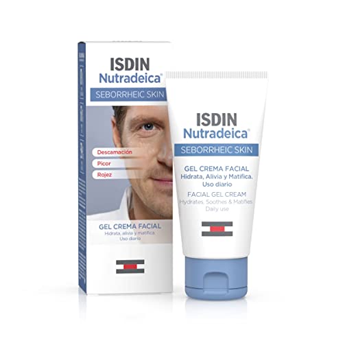 ISDIN Nutradeica - Gel-crema facial indicado para el tratamiento del exceso de sebo, descamación, picor y eritema de la piel seborreica facial, 50 ml
