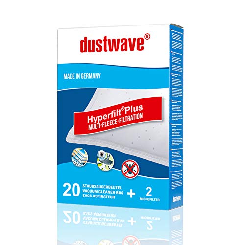 dustwave® - Bolsas para aspiradora (20 unidades, aptas para Philips Power Go, FC 8240/09, Performer Serie)