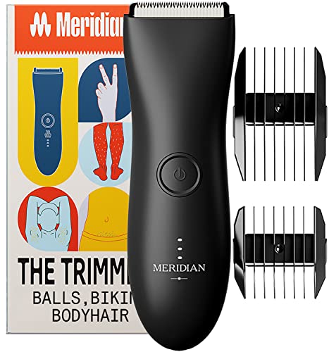 Meridian – Afeitadora Eléctrica para el cuerpo. Ideal para Hombres y Mujeres| Logra un afeitado seguro en tus partes íntimas: con cuchilla de cerámica para evitar cortes l Resistente al Agua l Negro