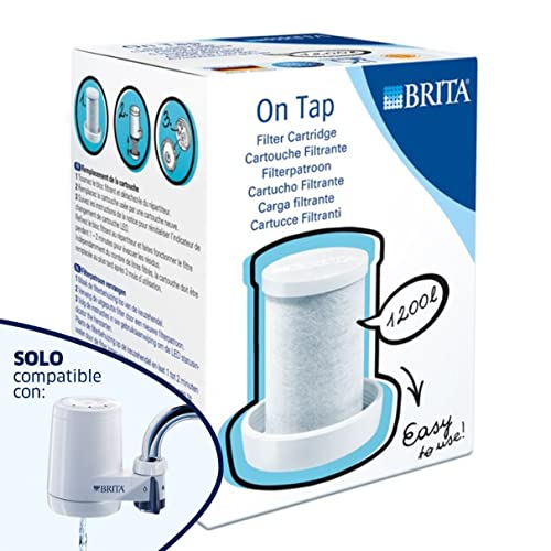 BRITA On Tap - Filtro de Agua para grifo con recambios para 3 meses de agua filtrada, Compatible con el sistema BRITA On Tap modelo antiguo (versión anterior 2019), 1200 L, 1 cartucho