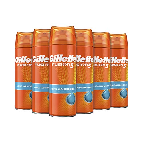 Gillette Fusion 5 Gel de Afeitar Hombre Ultra Hidratante, 200 ml - Pack de 6