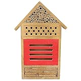 ANCLLO Casa de insectos de madera natural abeja hotel mariposa hábitat para jardines, mariquitas, cortador de hojas de mariposa y muchos otros insectos beneficiosos