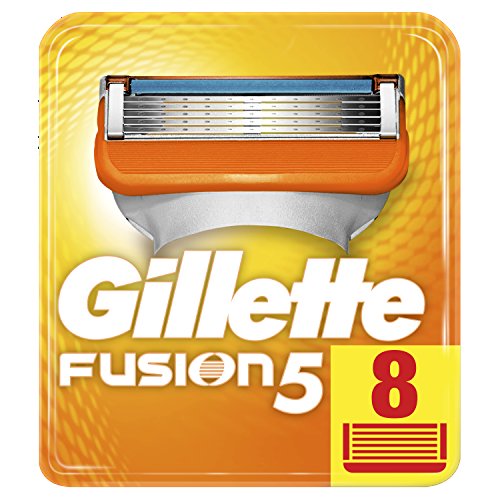 Gillette Fusion5 Maquinilla De Afeitar, 5 Hojas Antifricción, Para Un Afeitado Imperceptible, 8 Unidad ( Paquete de1)