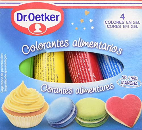 DR. OETKER Colorantes Alimentarios | Colorantes de Uso Alimentario Especialmente Diseñados para Pasteles, Tartas, Fondants, Glaseados y Bebidas - Pack de 4 Lápices Diferentes y Combinables