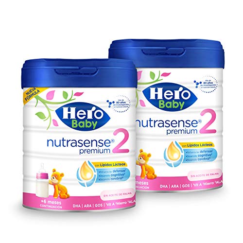 Hero Baby Leche Premium 2 -Para niños de hasta 12 meses - Pack de 2 x 800 gr